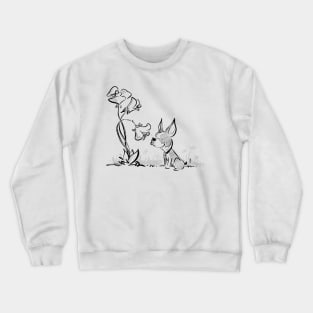 Boston Terrier Smelling Flowers (Light Version) Crewneck Sweatshirt